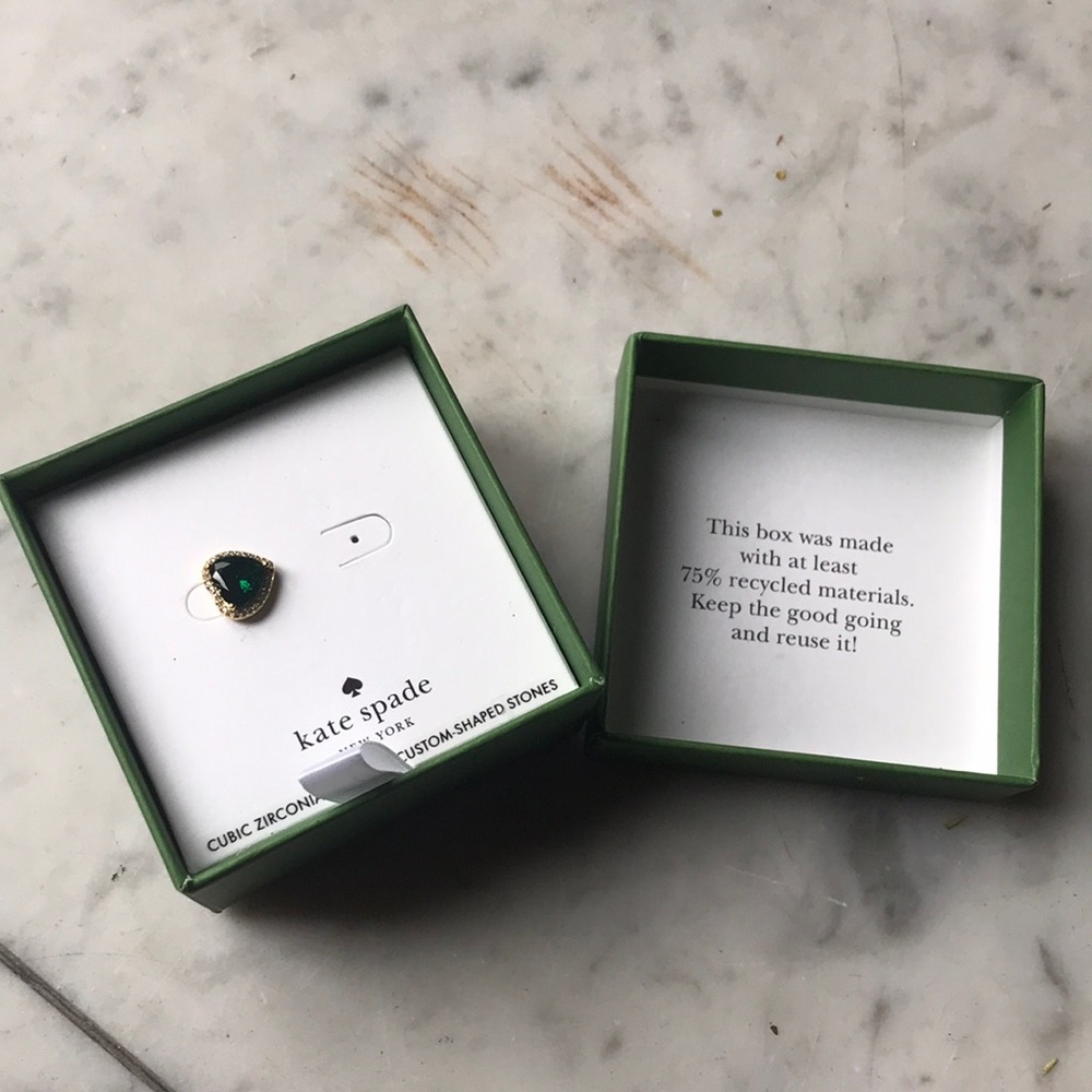 Kate Spade Heart Green Earring x1